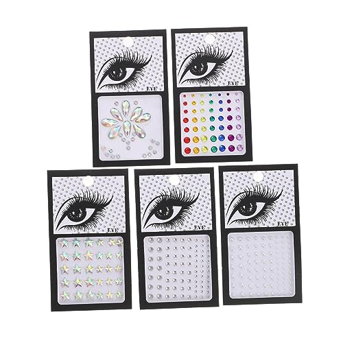 Homoyoyo 5blätter Gesichtsaufkleber Mit Edelsteinen Für Make-up Selbstklebende Juwelen-aufkleber Für Augen Und Körper Acryl-strasssteine Für Partys Und Feste von Homoyoyo