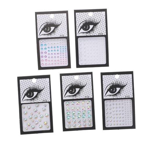Homoyoyo 5 Blätter Teiliges Selbstklebende Gesichtsschmuck Perlen und Strasssteine Stick Ohrringe für Mädchen Vielseitige Glitter Sticker für Wangen Augen Nägel und DIY Schmuckgestaltung von Homoyoyo