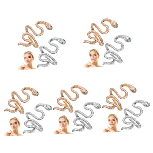 Homoyoyo 5 Sätze Schlangenringe Unisex Retro Für Frauen Gothic Schmuck Für Teenager Freunde Hochwertiges Langlebiges Design 2 Stücke * 5 von Homoyoyo