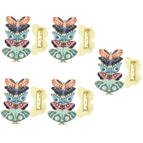 Homoyoyo 5 Sätze Schmetterlingsbroschen Set Emaille Pack Anstecknadeln Für Kleidung Taschen Rucksäcke Abzeichen Für Frauen Kreative Dekoration 5 Stück * 5 von Homoyoyo