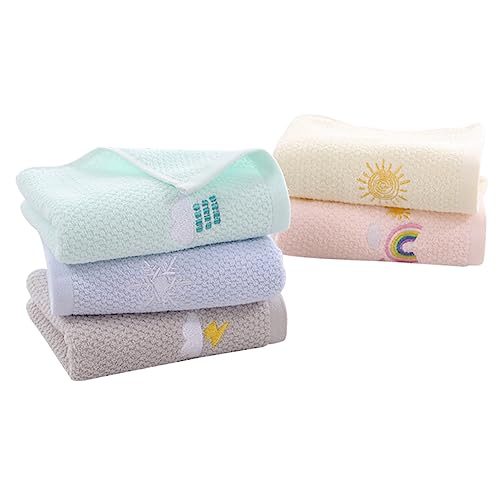 Homoyoyo 5 Stck Teiliges Handtücher aus Baumwolle Saugfähige Gesichtshandtücher und Waschlappen Hautfreundlich Weich Schnelltrocknend Vielseitig für Junge Mädchen von Homoyoyo