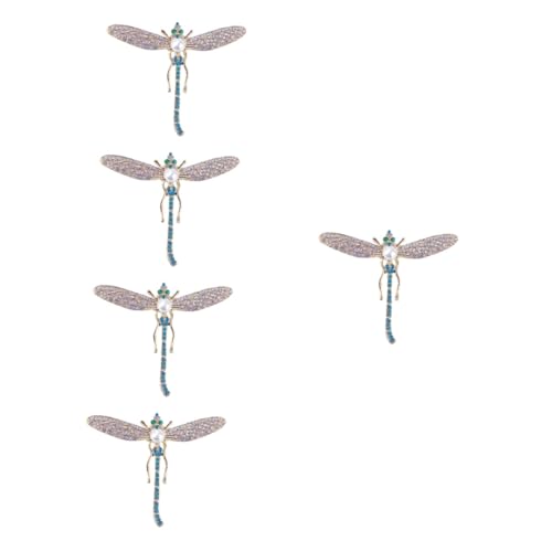 Homoyoyo 5 Stück Brosche Libelle mit Zirkonia Perlen Elegantes Damen Accessoire für Kleidung Anstecknadel für Jacken Schals Pullover Modischer Schmuck für Besondere Anlässe von Homoyoyo