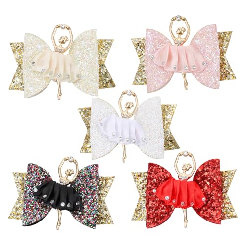 Homoyoyo 5 Stück Glitzernde Haarklammern Teiliges mit Funkelnden Strasssteinen Halboffene Ballet Mädchen Haarspangen für Junge Mädchen Langlebiger Haarschmuck für Partys und Alltag von Homoyoyo