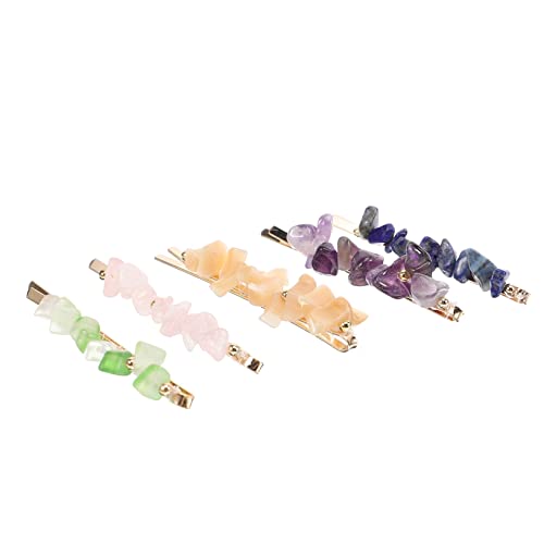 Homoyoyo 5 Stück Haarklammern mit Natürlichen Kristallen Bunte Haarspangen mit Metallclip Eleganter Haarschmuck für Frauen Geeignet für Partys Alltag und von Homoyoyo