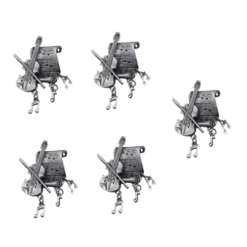 Homoyoyo 5 Stück Musiknotenbrosche Gitarrenbrosche Schalnadel Metallbrosche Stift Vintage Brosche Hut Reversnadel Schal Brosche Broschen für Damen Anzug Reversnadel Zinklegierung von Homoyoyo