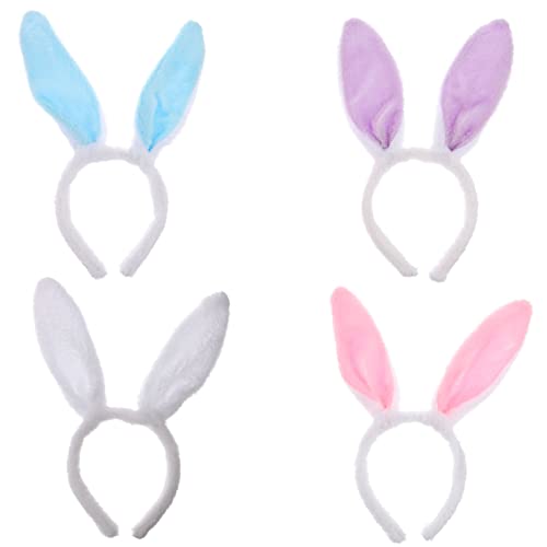 Homoyoyo 5 Stück Plüsch Hasenohren Haarreif Teiliges Frühlings Haarband mit Bunten Strähnen Haarschmuck Mädchen Karneval Party Frühling Kostüm Zubehör von Homoyoyo