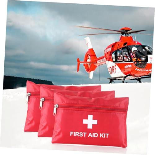 Homoyoyo 5 Stück Rote Mini Notfalltasche Oxford Leichter Organizer Medizinische Aufbewahrungstasche Tragbar Robust für Reise Camping Outdoor und Notfallversorgung von Homoyoyo
