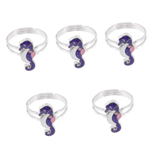 Homoyoyo 5 Stück Stimmungsring Farbwechsel Ring für Einstellbarer Cartoon Finger Ring Farbverändernd für Kindergeburtstagsfeiern Modischer Schmuck von Homoyoyo