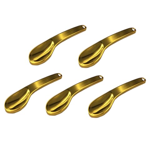 Homoyoyo 5 Stück Teiliges Goldene Augencreme Löffel und Gesichtscreme Löffel aus Zinklegierung für Anwendung von Masken und Cremes Leicht und Langlebig Perfektes Beauty Accessoire für von Homoyoyo