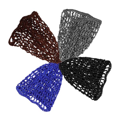 Homoyoyo 5 Stück Teiliges Haarnetz aus Weichem Kunstseiden Mesh mit Elastischem Verstellbarem Bund Rutschfeste Schlafhaube zum Haarschutz bei Nacht für Damen Schwarz Kaffee Weiß und Blau von Homoyoyo