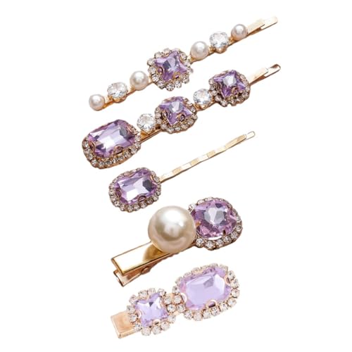 Homoyoyo 5 Stück Teiliges Haarschmuck mit Strass und Perlen Haarklammern aus Vielseitige Haarspangen für Mädchen Eleganter Haarfixierer zum Geburtstag von Homoyoyo