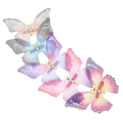 Homoyoyo 5 Stück Teiliges Kleine Schmetterling Haarspangen für Damen und Mädchen Zarte Dünne Haarklammern mit Perlenrand Bunten Farben Vielseitige Haarschmuck Accessoires für Alltag und von Homoyoyo