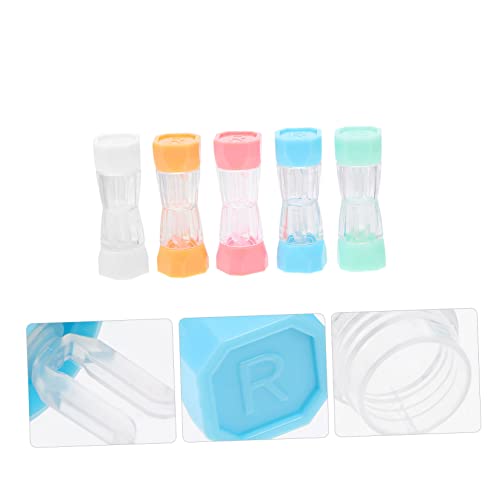 Homoyoyo 5 Stück Teiliges Kontaktlinsen Etui Transparenter Linsenbehälter aus Robustem Kunststoff Tragbarer Organizer für Reise und Alltag Schützender und Sicherer Aufbewahrungsbox für von Homoyoyo