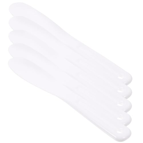 Homoyoyo 5 Stück Teiliges Kosmetikspatel aus Weißem Silikon Wiederverwendbar für Gleichmäßiges Auftragen von Gesichtscremes und Kompakt für Frauen und Reisen von Homoyoyo