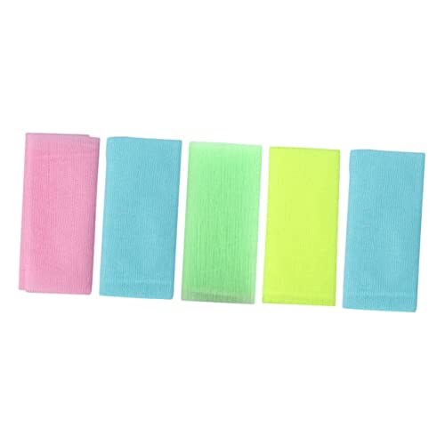 Homoyoyo 5 Stück Teiliges Peeling Badetuch für Rücken mit Sanfter Exfolierend Schäumend Vielseitig für Dusche Massage Hautpflege und Muskelentspannung Geeignet von Homoyoyo
