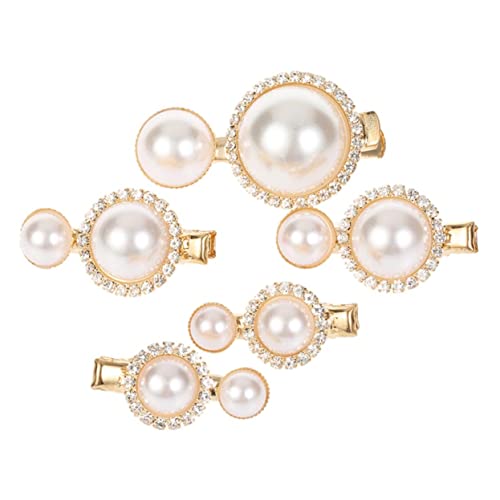 Homoyoyo 5 Stück Teiliges Set Kleine Perlen Haarspangen Vintage Haarschmuck Damen Hochzeit Haarschmuck Champagnerfarben für Braut und Festliche Anlässe von Homoyoyo