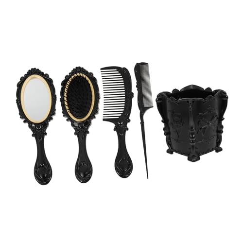 Homoyoyo 5 Stück Teiliges Vintage Kosmetikset mit Haarbürste und Aufbewahrungshalter für Friseure für Make Up Schreibtisch Organizer und Badezimmer Dekoration von Homoyoyo