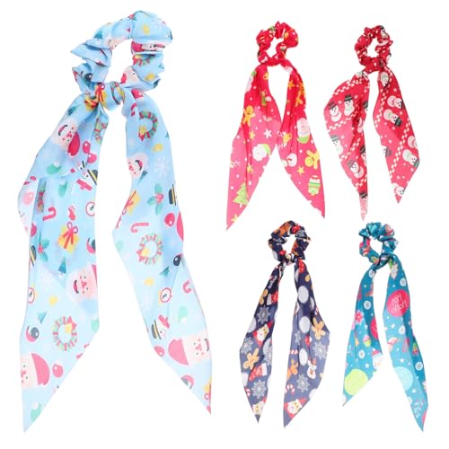 Homoyoyo 5 Stück Teiliges Weihnachts Haarband mit Schneeflocken Elastische Haargummis für Damen und Festlicher Haarschmuck Bequem und Vielseitig für Alltag und Party von Homoyoyo