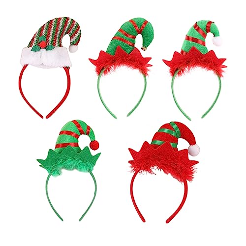 Homoyoyo 5 Stück Teiliges Weihnachts Haarreif mit Glocken und Federn Bunte Haarbänder für Xmas Party Bequeme und Dekorative Kopfbedeckung für Festliche Kostümfeiern von Homoyoyo