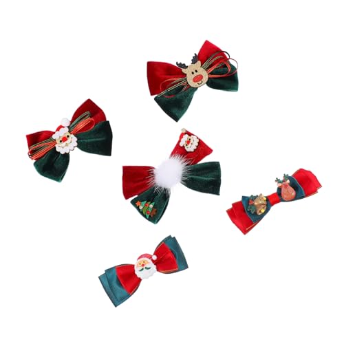 Homoyoyo 5 Stück Teiliges Weihnachts Haarspangen mit Bunten Schleifen für Mädchen Festlicher Haarschmuck Weihnachtliche Haarklammern Bequeme Haar Accessoires für Weihnachtsfeier und von Homoyoyo