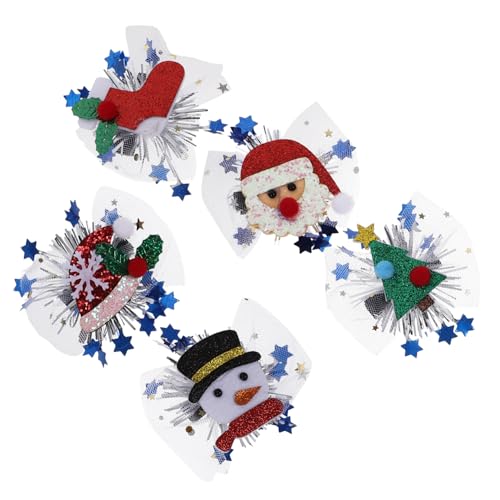 Homoyoyo 5 Stück Teiliges Weihnachts Haarspangen mit Festlichen Motiven Leichte Haarklammern für Damen Schonend Kleine für Weihnachtsfeiern Partys und Alltagsschmuck von Homoyoyo