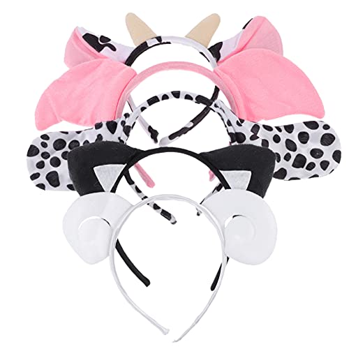 Homoyoyo 5 Stück Tierischer Haarreif Teiliges mit Cartoon Design für Kinderpartys Cosplay und Festliche Anlässe Schaf Dalmatiner Katze Kuh und Rosa Schwein von Homoyoyo