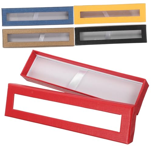 Homoyoyo 5 Stück Transparente mit Sichtfenster Verschleißfeste Praktische Aufbewahrungsbox für Füllfederhalter und Stifte Kompakt und Handlich für Unterwegs Farbe von Homoyoyo