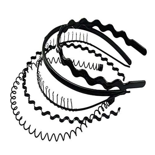 Homoyoyo 5 Stück Unisex Wellenförmige Haarbänder Aus Metall Mit Kammzähnen – Sportliche - Elegante Stirnbänder Für Damen Und Herren - Ideal Für Fitness Und Freizeit von Homoyoyo