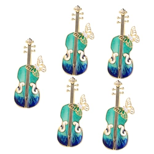 Homoyoyo 5 Stück Vintage Violin Brosche für Damen Metall Anstecker mit Instrument Design für Kleidung Schals Hüte Hochwertiges Zubehör für Stilvolle Outfits von Homoyoyo