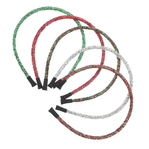Homoyoyo 5stücke Glitzer Weihnachts Stirnbänder Damen Kopfschmuck Urlaub Haar Zubehör Pailletten Kopfschmuck Xmas Party Festliche von Homoyoyo
