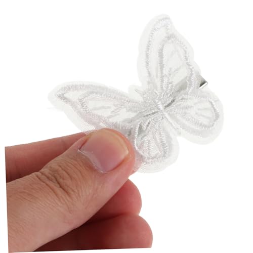 Homoyoyo 5stücke Schmetterlings-haarspangen Mit Spitze Weiß Haarnadeln Mit Stickerei Haar-clips Für Mädchen Haarschmuck Für Partys Und Besondere Anlässe von Homoyoyo