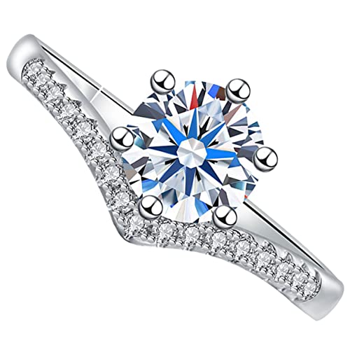 Homoyoyo 5 Stück Zirkonia Ring für Frauen Verstellbarer Verlobungsring Hochzeitsring Eleganter Schmuck für Damen Geburtstage Jahrestage Besondere Anlässe von Homoyoyo