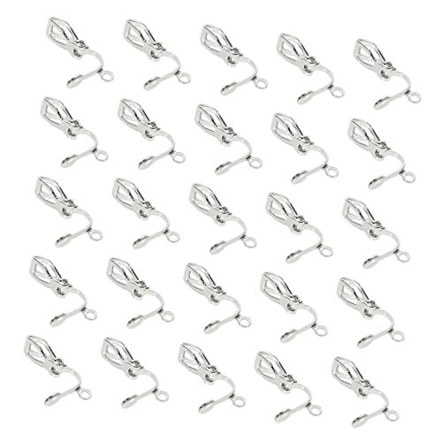 Homoyoyo 50 Stück Teiliges Ohrclips Damen Ohrmanschetten DIY Schmuckzubehör Glatte Oberfläche Langlebige Basis für Selbstgemachte Ohrringe ohne Ohrloch Weiß K von Homoyoyo