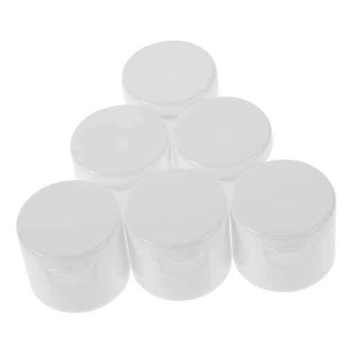 Homoyoyo 50 Stück Weiße Flip Top Flaschenverschlüsse aus Kunststoff Zahn Dosierverschluss Wiederverwendbar Auslaufsicher Geeignet für Kosmetik Handcreme Lotionen und Reise Flaschen von Homoyoyo