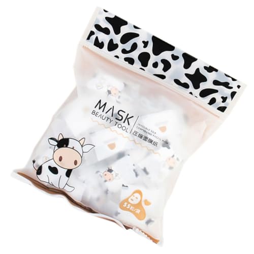 Homoyoyo 55 Stück Komprimierte Gesichtsmasken Papier Ultraleicht Atmungsaktiv Einweg DIY Gesichtsmaske Feuchtigkeitsspendend Hautfreundlich für Reisen Camping Hautreinigung und Pflege von Homoyoyo