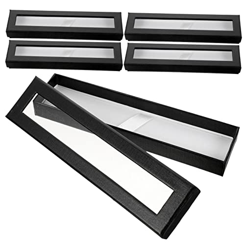 Homoyoyo 5Er-Packung Unterschrift Federmäppchen Boxen mit Deckel Storage Boxes aufbwahrungs-Box stifteetui Display Box Pin-Box Bleistifthalter Federmäppchen für Erwachsene Papier Black von Homoyoyo