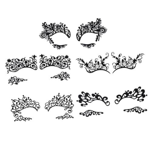Homoyoyo 5Paare Temporäre Tattoos Lidschatten Eyeliner Aufkleber für Wiederverwendbare Aufkleber für Partys und Fotostudios mit Lochmuster von Homoyoyo