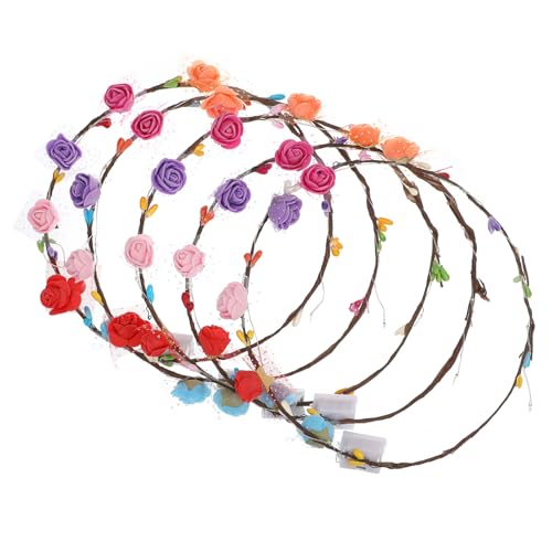 Homoyoyo 5stücke Led Blumen Stirnband Leuchtend Haarband Kopfschmuck Beleuchtet Für Party Hochzeit Kostüm Reise Strand Frisur Schmuck Langlebig Sicher Angenehm Tragen von Homoyoyo