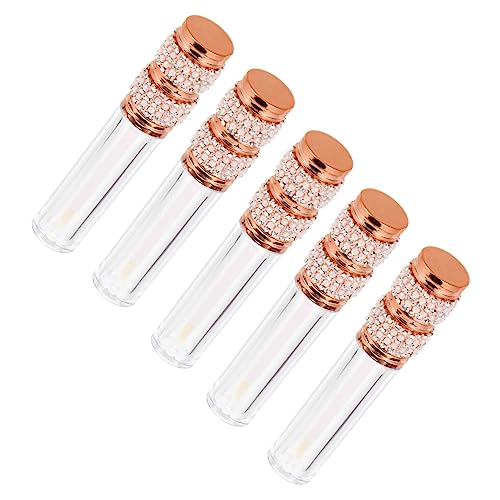 Homoyoyo 5 Stücke Leere Lipgloss Rohre Nachfüllbare Lippenbalsam Flaschen Glanzbehälter für Damen und Mädchen Auslaufsicher für Selbstgemacht Lipgloss von Homoyoyo
