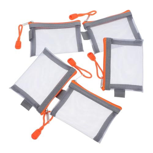 Homoyoyo 5stücke Netztasche Mit Reißverschluss Kleine Make-up-Tasche Aus Netzmaterial Tragbarer Reise-Organizer Für Kosmetika Hautpflegeprodukte Und Bürsten Langlebige von Homoyoyo
