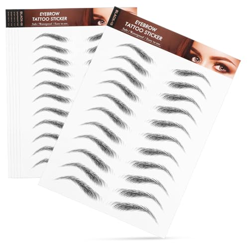 Homoyoyo 6 Blätter Augenbrauen Aufkleber Wasserdichte Temporäre Augenbrauen Tattoos für Einfaches Styling Langanhaltende und Leicht Abziehbar von Homoyoyo
