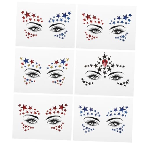 Homoyoyo 6 Blätter Diy Sternen Aufkleber Selbstklebende Strass Sticker für Körper und Gesichtsmakeup für Festivals Hochzeiten und Kreative Dekorationen von Homoyoyo