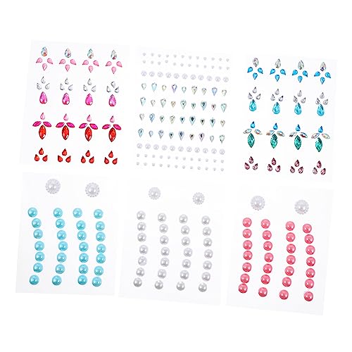 Homoyoyo Augenjuwelen Aufkleber 6 Blätter Selbstklebende Edelsteine für Gesichts Make Up Dekoration Glitzer Aufkleber für Party und Karneval von Homoyoyo