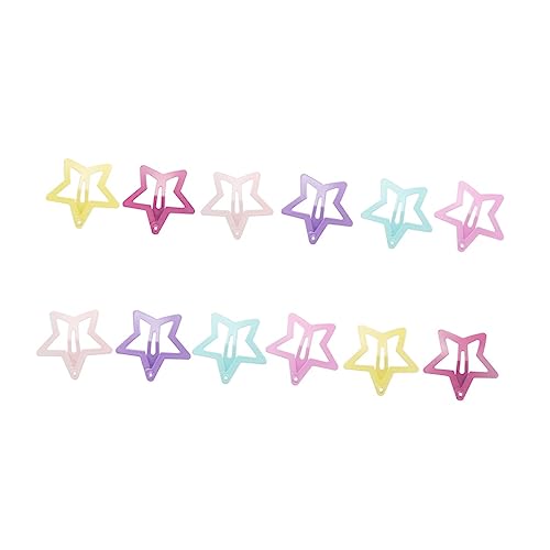 Homoyoyo 6 Paar Farbige Fünfzackstern Haarspangen für Mädchen Teiliges aus Umweltfreundlichem Material für Partys Weihnachten Geburtstage und Tägliche Outfits von Homoyoyo