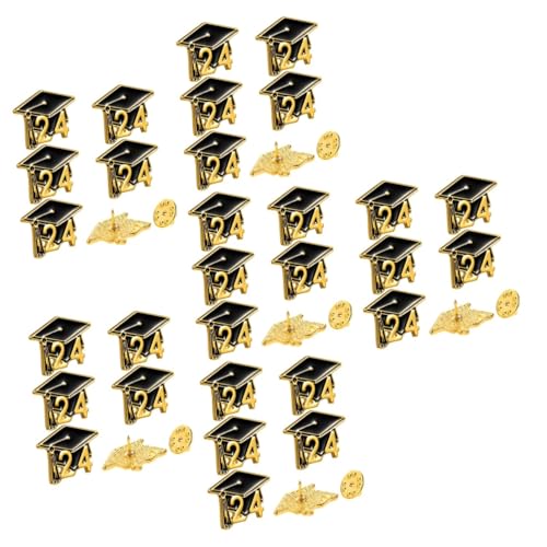 Homoyoyo 6 Sätze Metallbroschen Doktorhut Abschluss Anstecknadeln Kleidungs Schmuck Pins Für Anzug Uniform Abschlussfeier Accessoire 5 Stück * 6 von Homoyoyo
