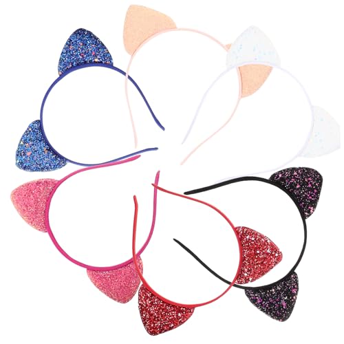 Homoyoyo 6 Stck Teiliges Pailletten Katzenohren Haarreifen Bunte Glitzernde Stirnbänder für Mädchen Leichtes Dekoratives Kopfband Geeignet für Party Karneval Kostüm und von Homoyoyo
