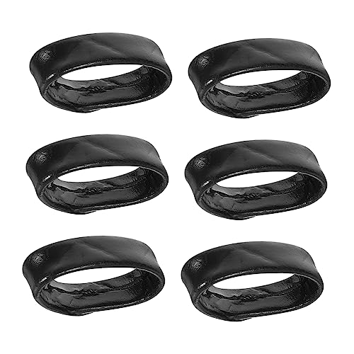 Homoyoyo 6 Stück Armband Bandschleife Sehen Sie Sich Bandringe an Gürtelschlaufe beobachten dünn Schleifen Ersatz Damen Uhrbandschlaufe Uhrbandverschluss Uhrenarmbänder Echtes Leder Schwarz von Homoyoyo
