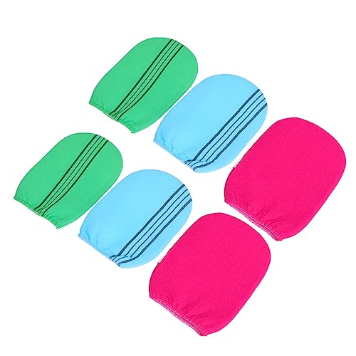 Homoyoyo 6 Stück Exfoliating Duschhandschuhe Doppelseitige Peeling Handschuhe für Körperpflege Geeignet für Damen Herren und Farbe Zufällig Zufällige Farbe Zufällige Farbe von Homoyoyo