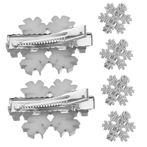 Homoyoyo 6 Stück Funkelnde Silberne Haarklammern für und Mädchen Sanfte und Rutschfeste Haaraccessoires für Weihnachten und Festliche Anlässe von Homoyoyo