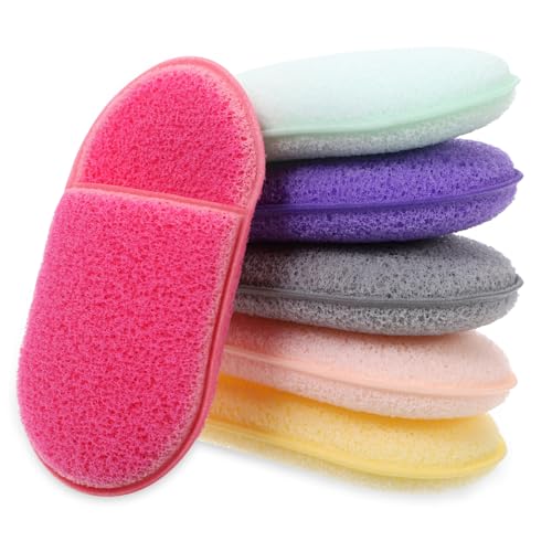 Homoyoyo 6 Stück Gesichtsschwämme Wiederverwendbar Sanfte Reinigung Makeup Entferner Pads Kompakt Leicht für Tägliche Gesichtspflege und Make up Entfernung Geeignet für Zufällige Farbe von Homoyoyo